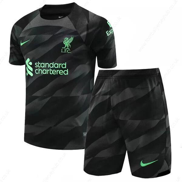 Liverpool Black Goalkeeper Kids Football Kit 23/24